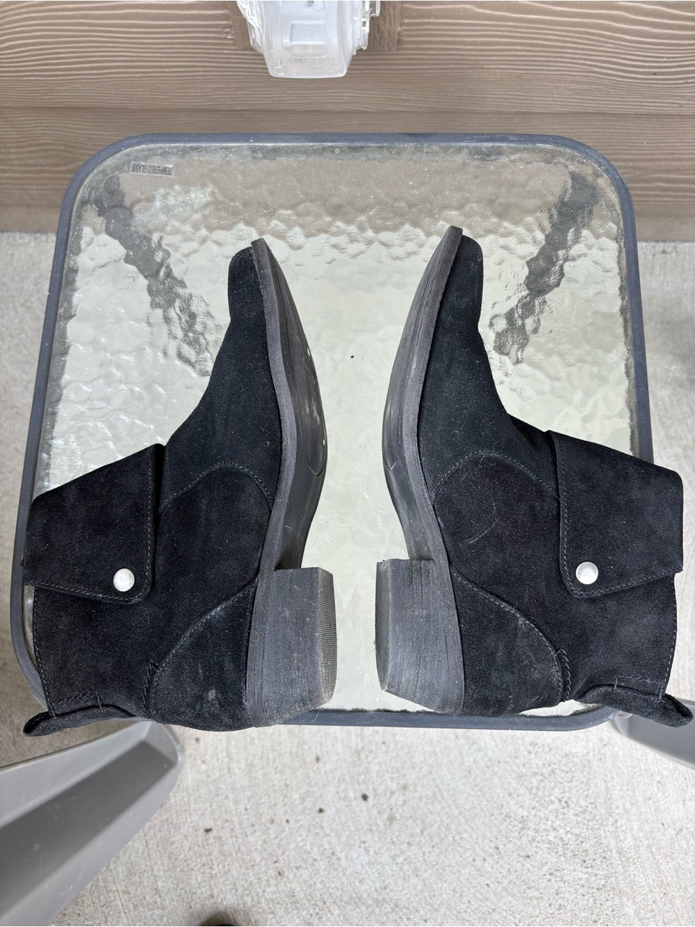 Nine West Vintage America Collection Vableaker Suede Black Ankle Boots - Picture 3 of 5